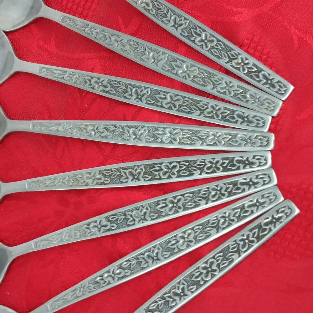 8X Tbsp La Spana Stanley Roberts Stainless MCM Table Spoons Flatware